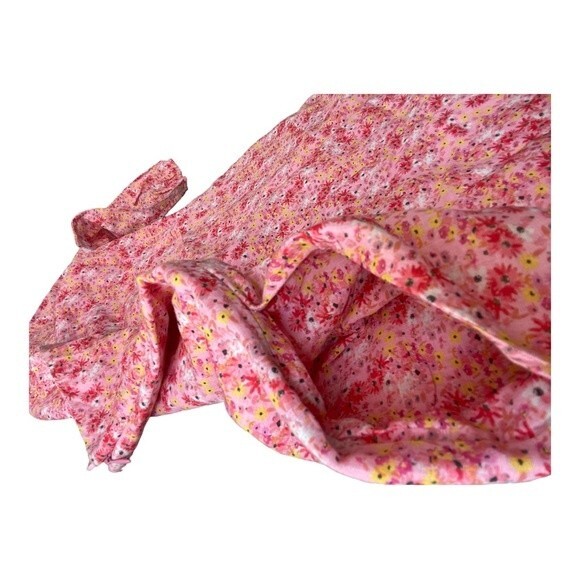 Something Navy Mini Floral One-Shoulder Linen & Cotton Dress Size M - Picture 5 of 11